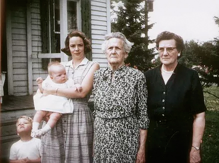 4 generations (with brother); Rebecca, mom Martha Sandberg, great grandmother Emma Todd, and grandmother Ethel Sandberg,